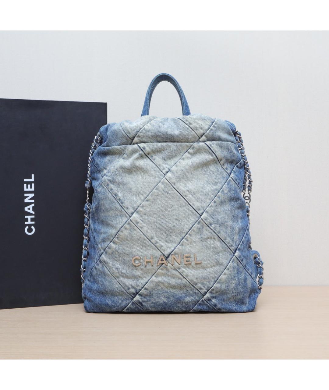 CHANEL Синяя деним сумка через плечо, фото 2