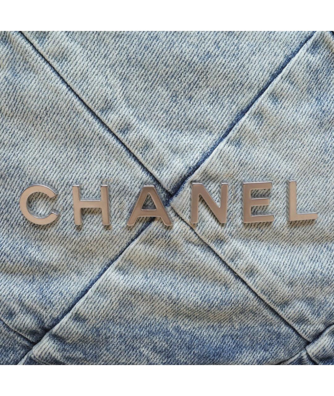CHANEL Синяя деним сумка через плечо, фото 8