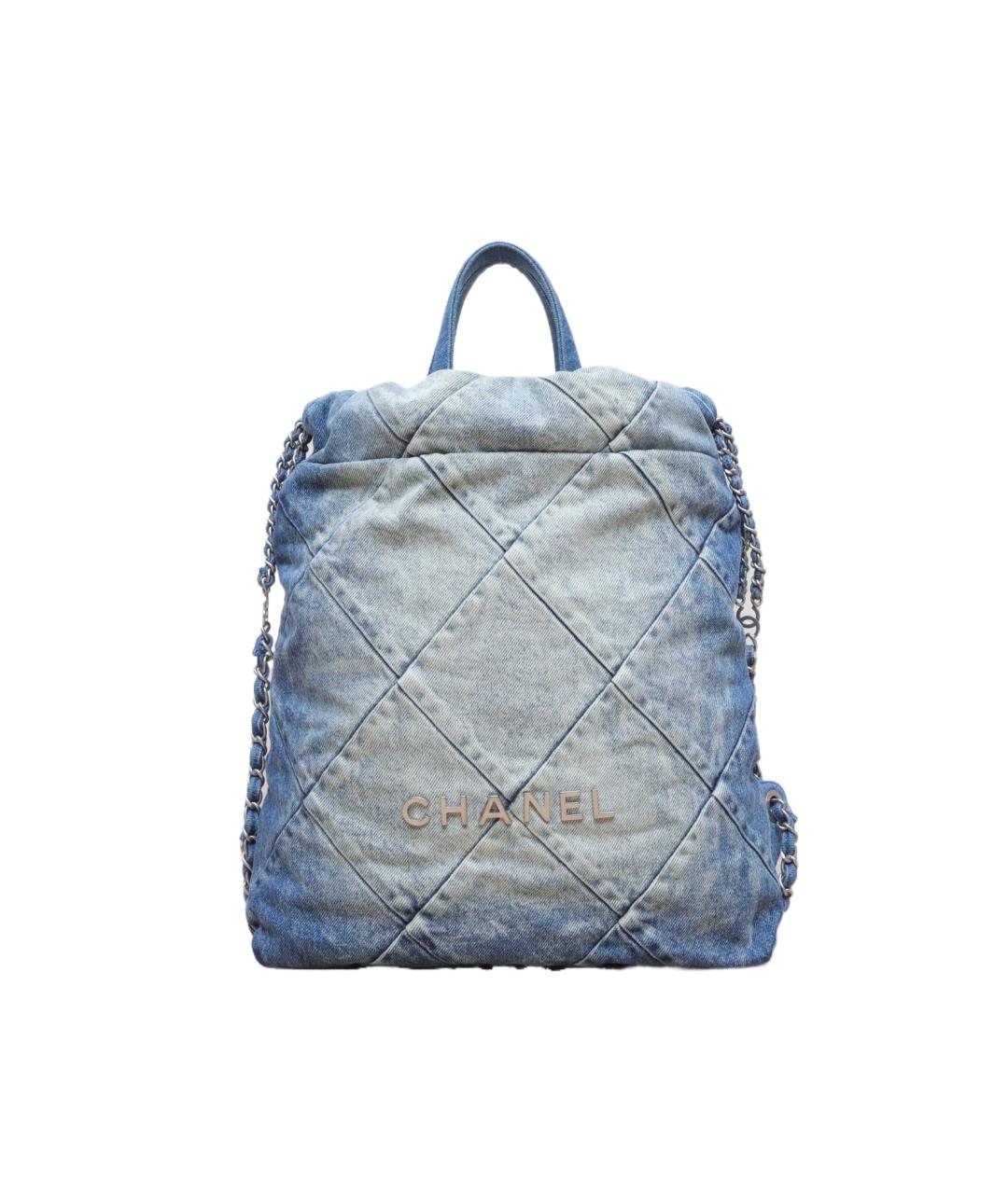 CHANEL Синяя деним сумка через плечо, фото 1