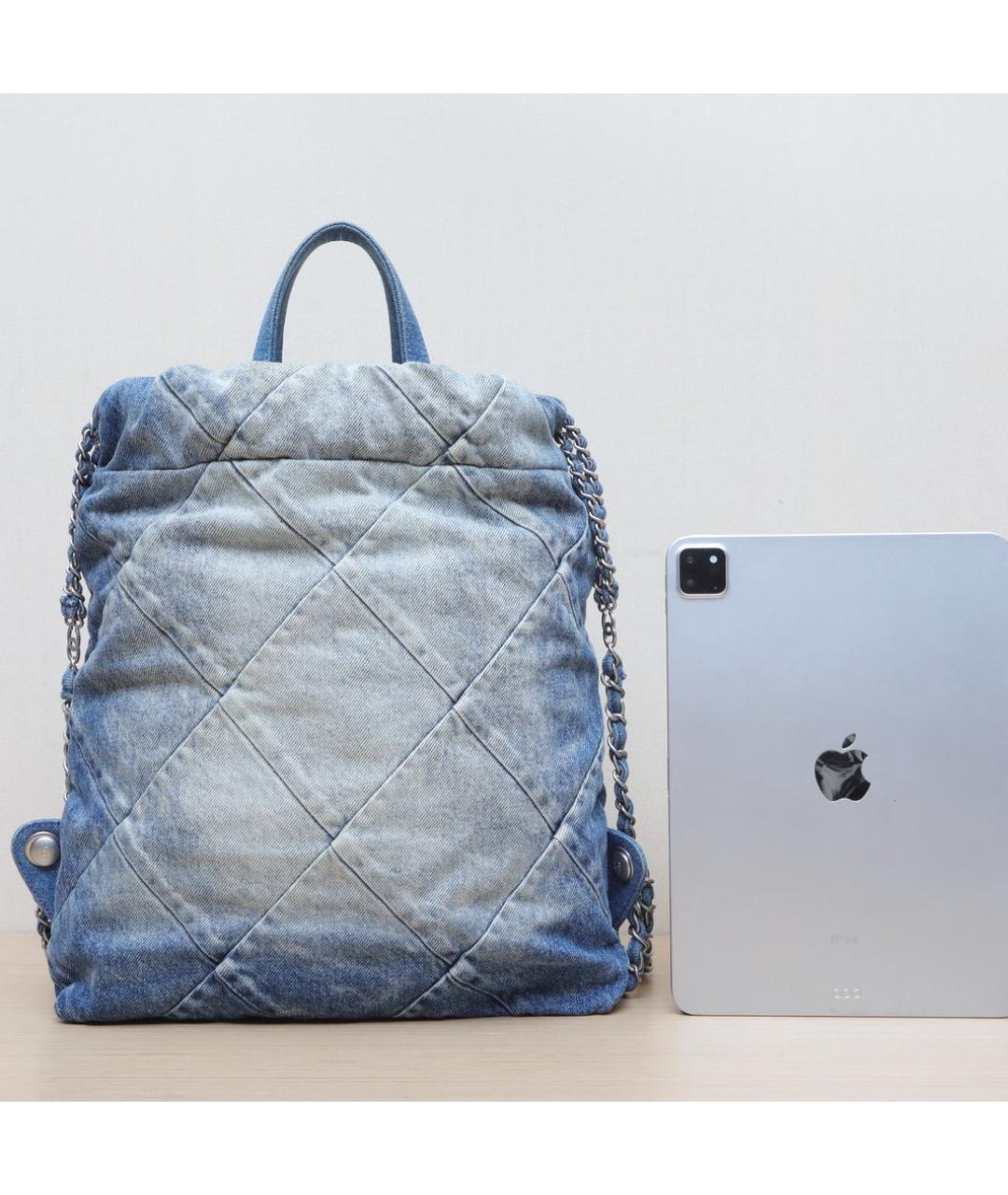 CHANEL Синяя деним сумка через плечо, фото 7