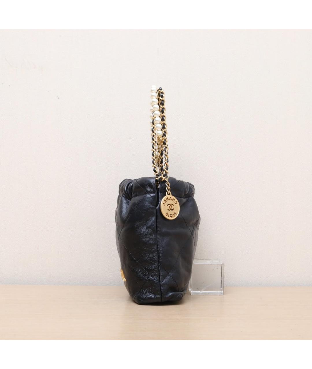 CHANEL Черная кожаная сумка через плечо, фото 6