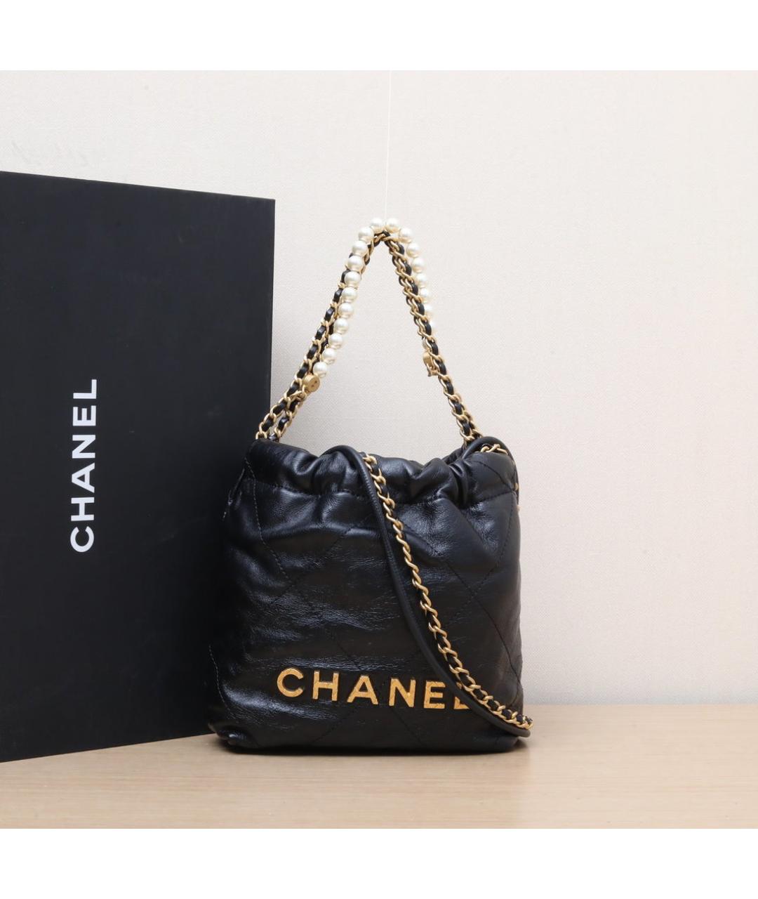 CHANEL Черная кожаная сумка через плечо, фото 2