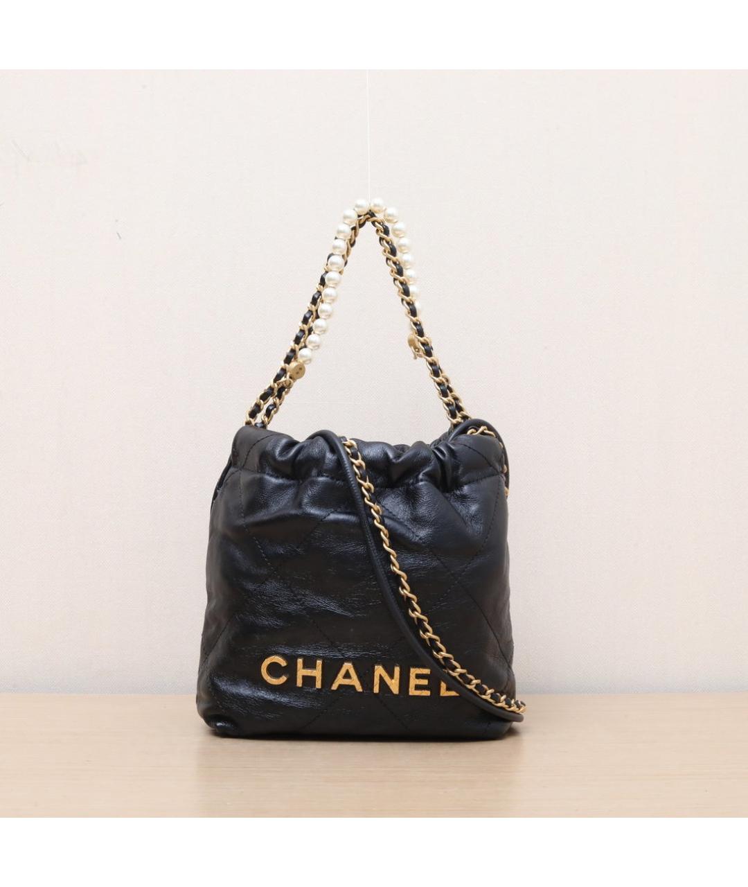 CHANEL Черная кожаная сумка через плечо, фото 4