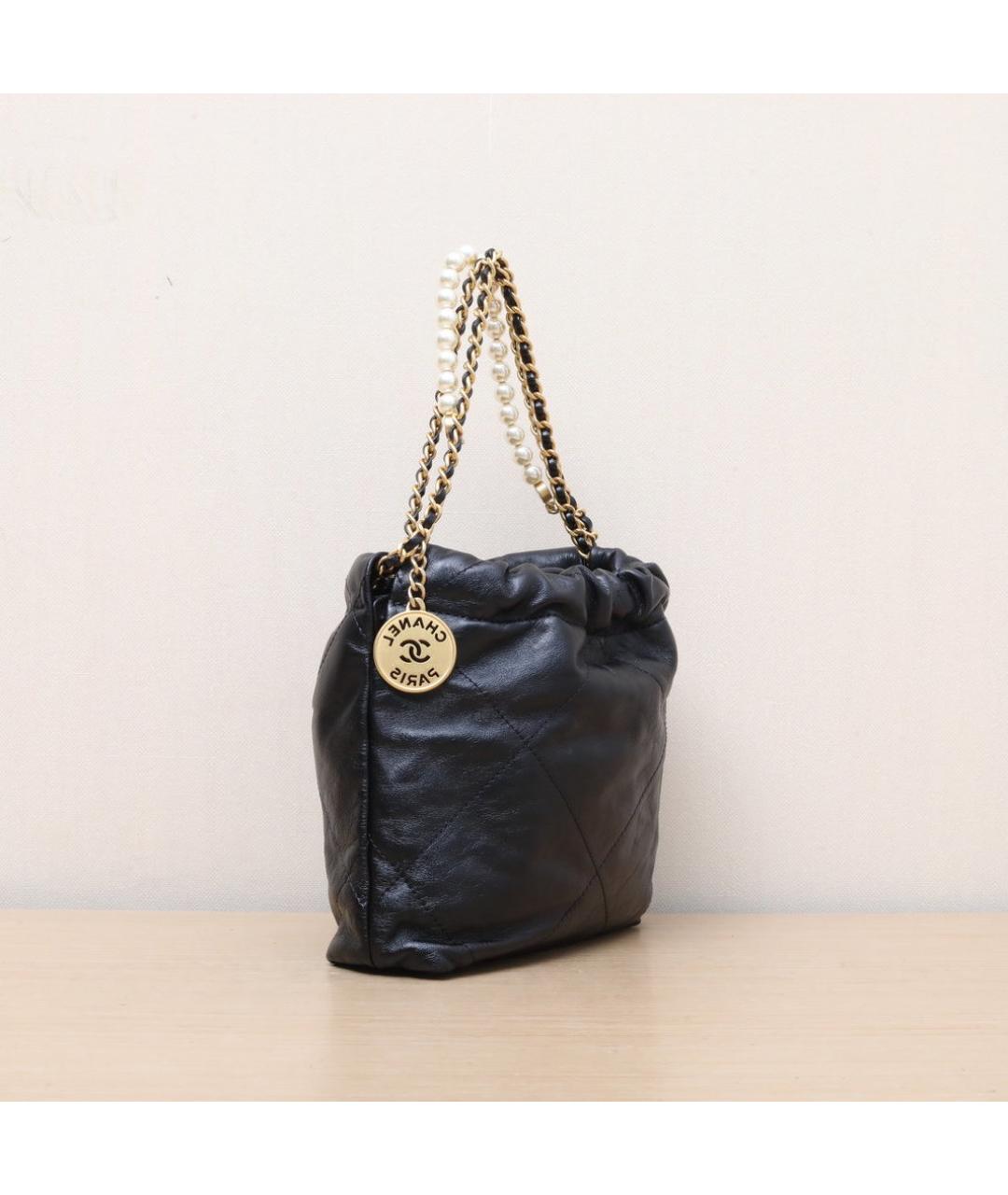 CHANEL Черная кожаная сумка через плечо, фото 7