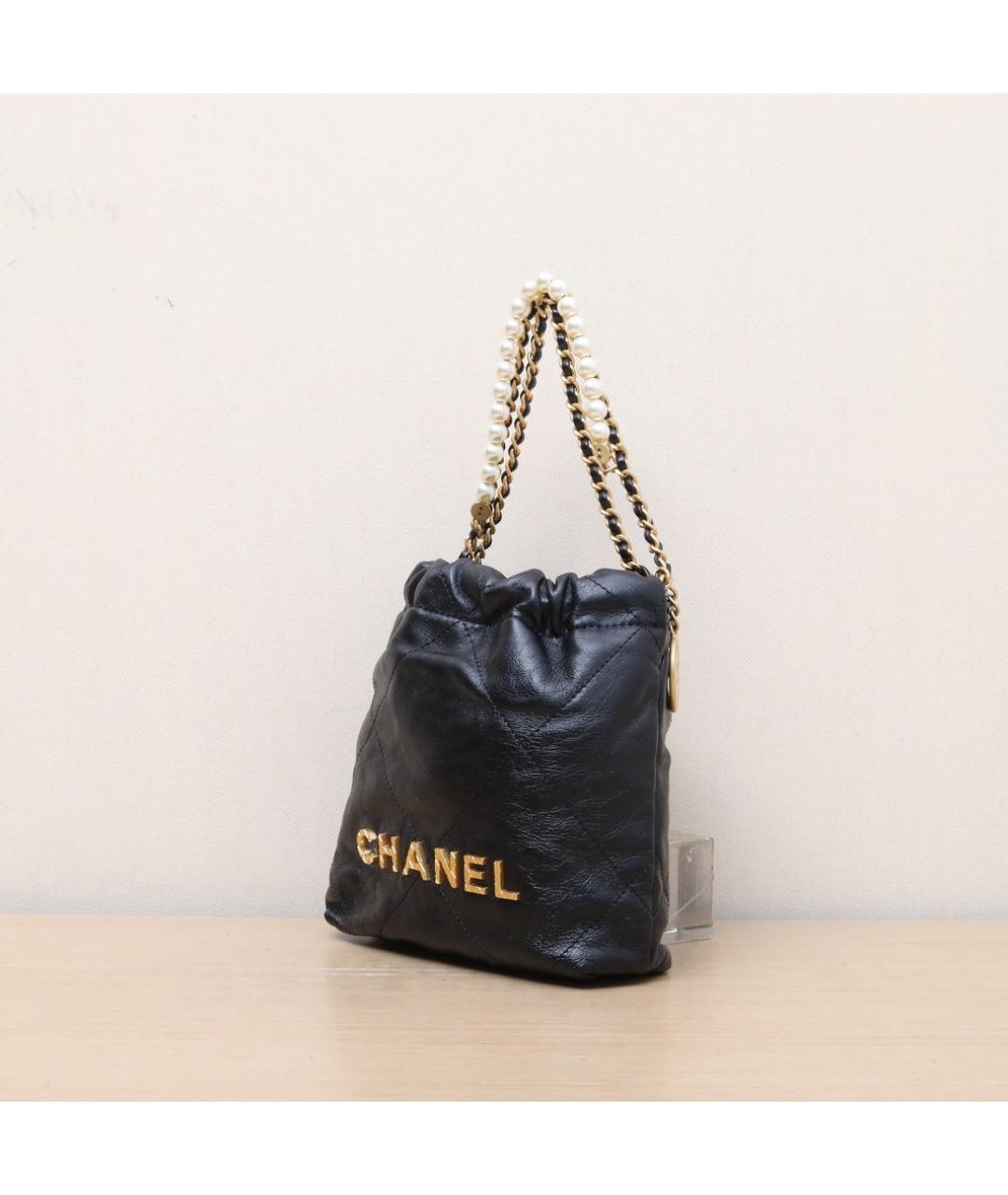 CHANEL Черная кожаная сумка через плечо, фото 5