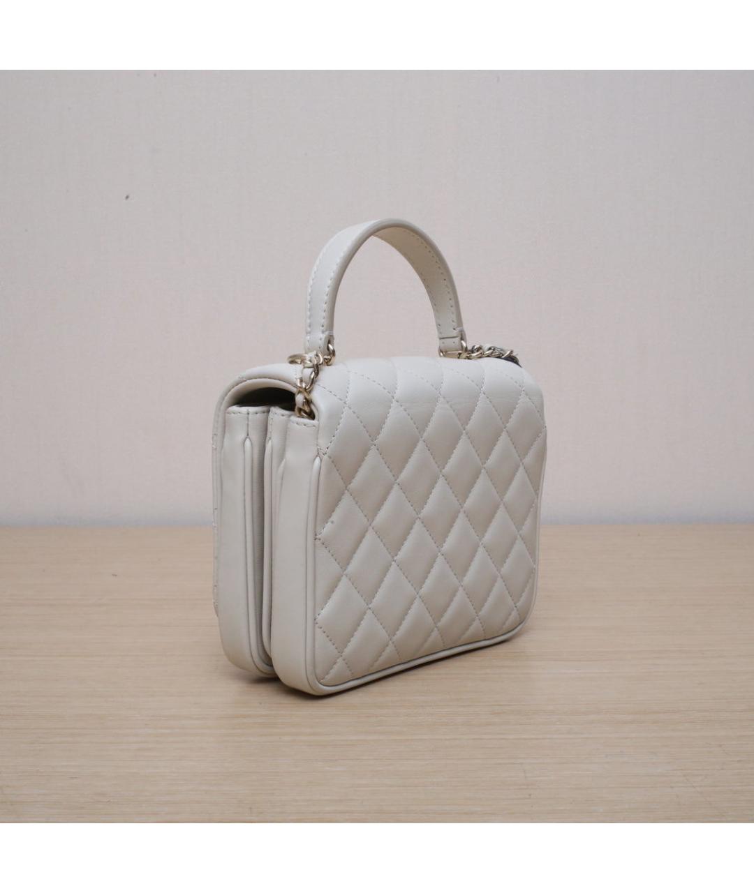 CHANEL Белая кожаная сумка через плечо, фото 6