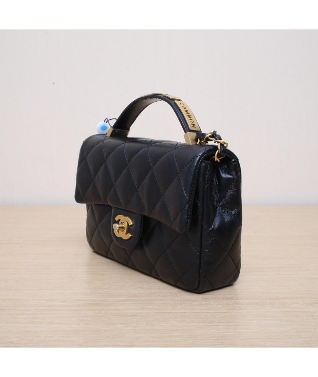 CHANEL Черная кожаная сумка через плечо, фото 4