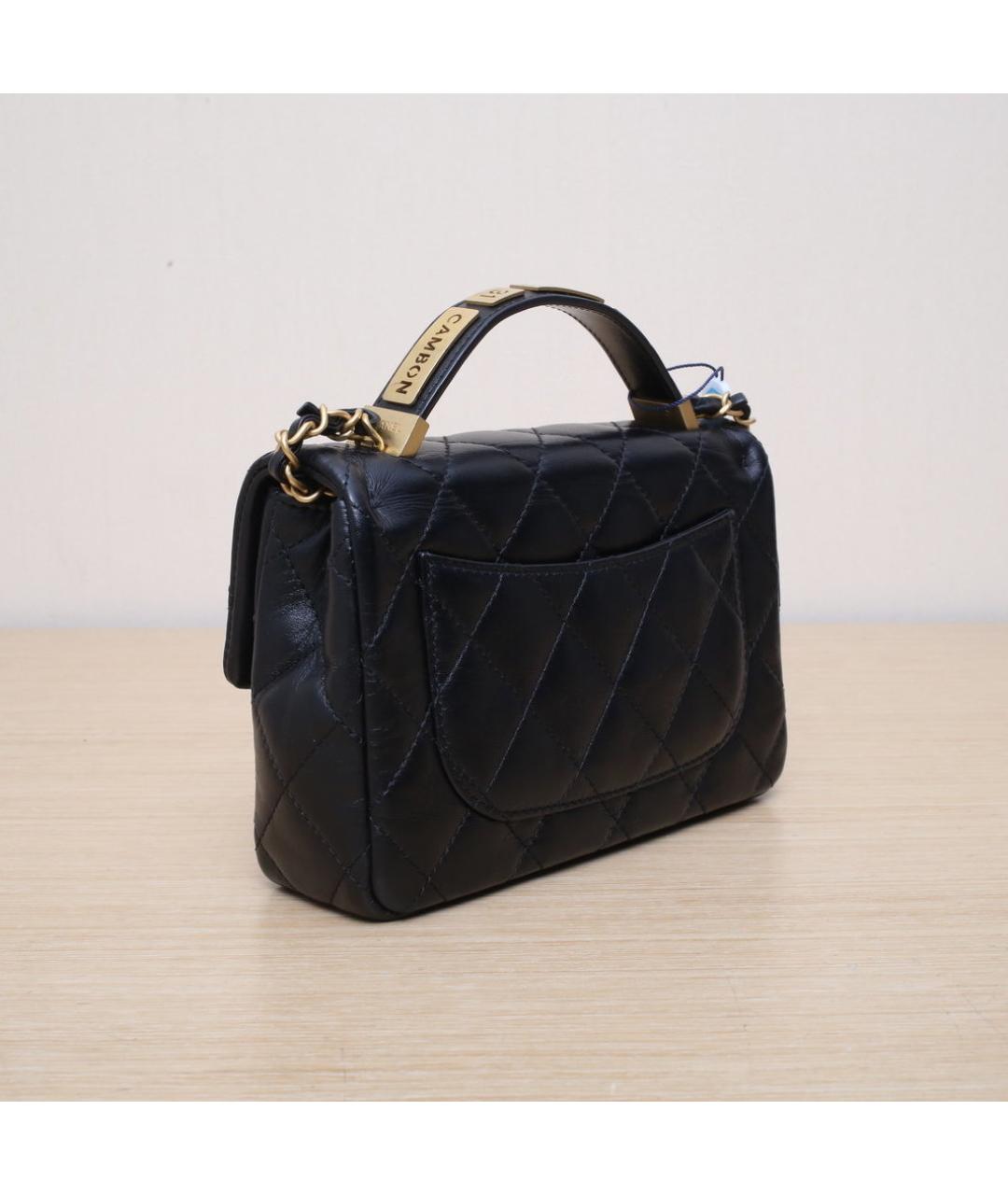 CHANEL Черная кожаная сумка через плечо, фото 6