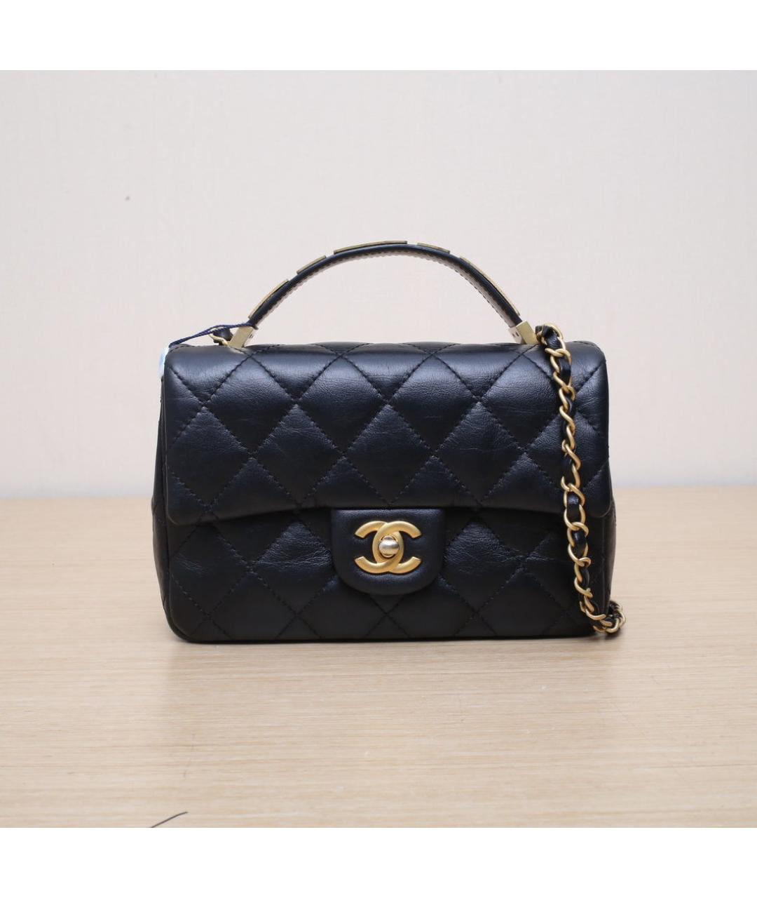 CHANEL Черная кожаная сумка через плечо, фото 3