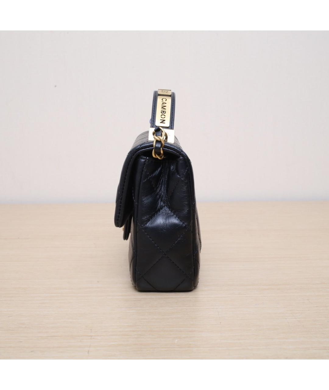 CHANEL Черная кожаная сумка через плечо, фото 5