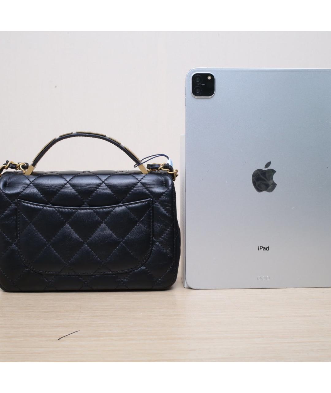 CHANEL Черная кожаная сумка через плечо, фото 7