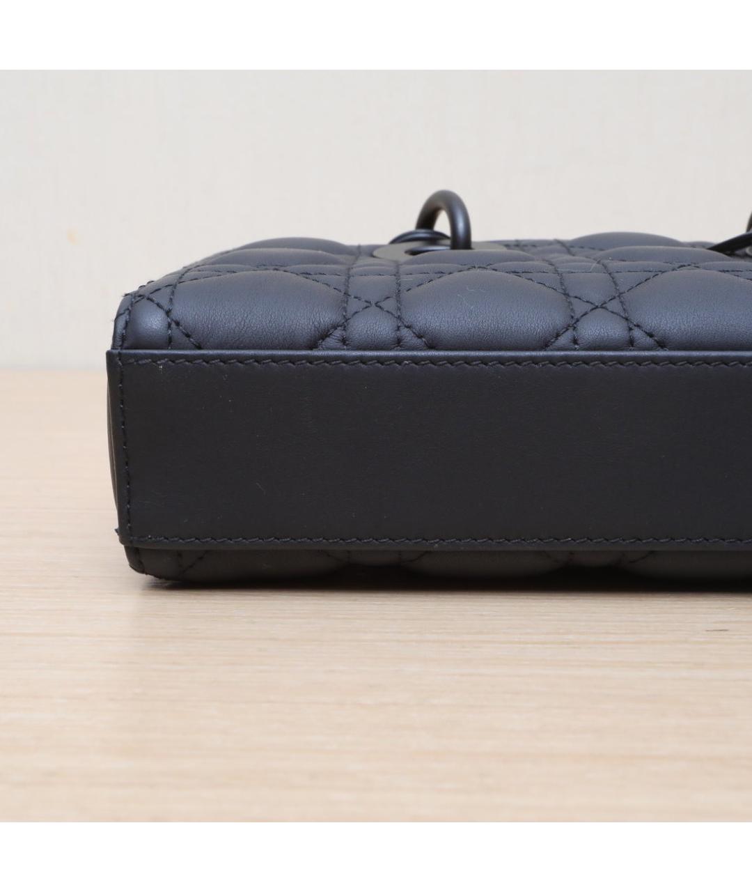 CHRISTIAN DIOR Черная кожаная сумка через плечо, фото 9