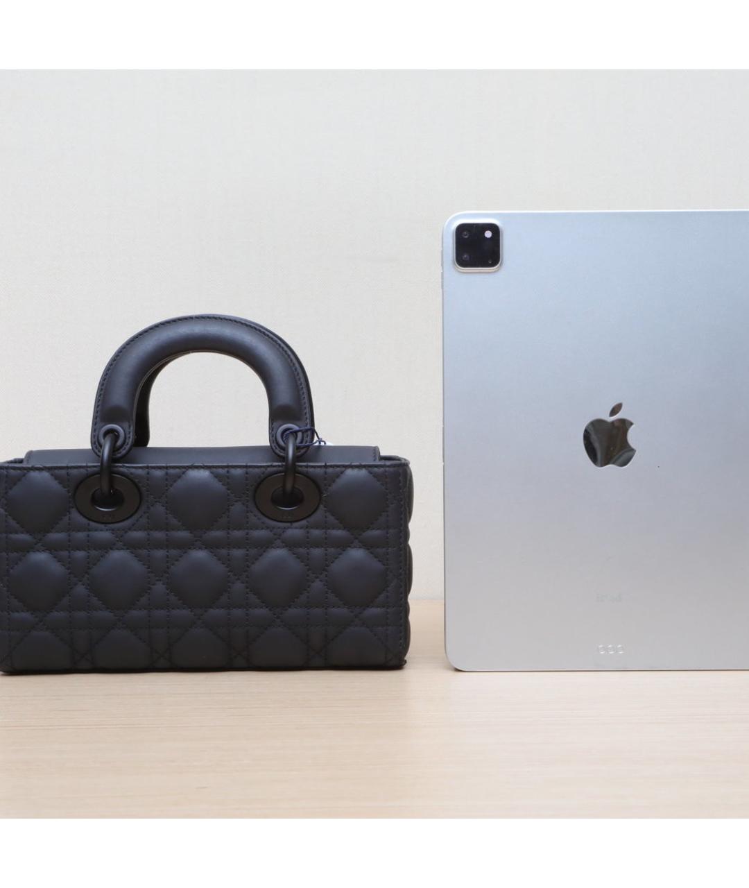 CHRISTIAN DIOR Черная кожаная сумка через плечо, фото 7