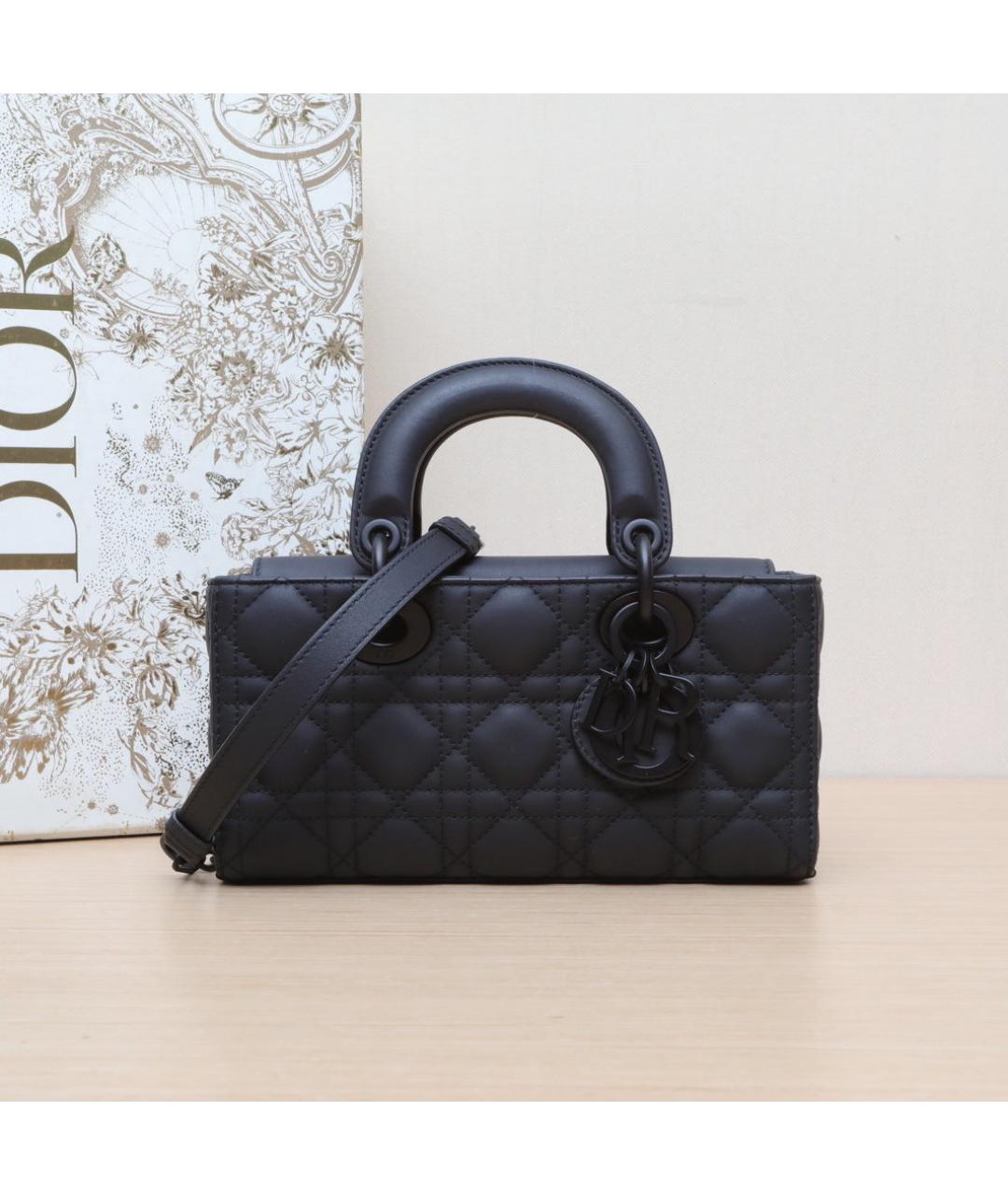 CHRISTIAN DIOR Черная кожаная сумка через плечо, фото 2