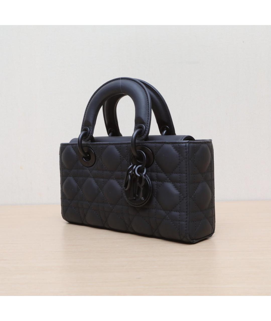 CHRISTIAN DIOR Черная кожаная сумка через плечо, фото 4