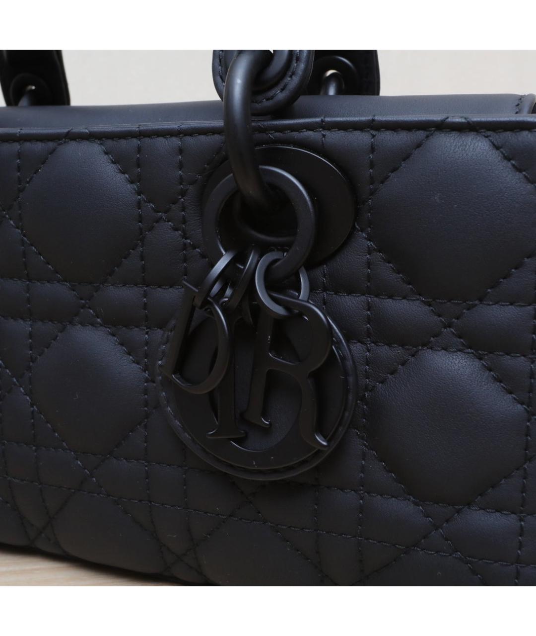 CHRISTIAN DIOR Черная кожаная сумка через плечо, фото 8