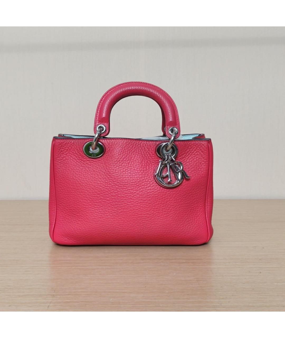 CHRISTIAN DIOR Розовая кожаная сумка через плечо, фото 3