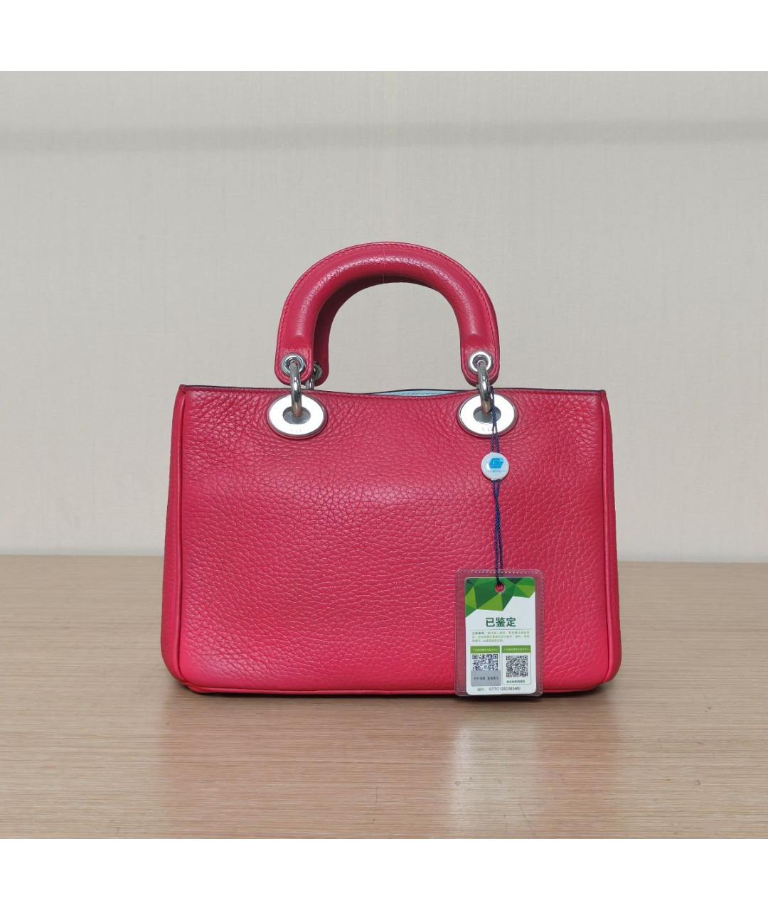 CHRISTIAN DIOR Розовая кожаная сумка через плечо, фото 5