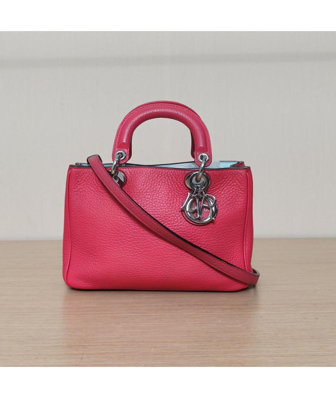 CHRISTIAN DIOR Розовая кожаная сумка через плечо, фото 2