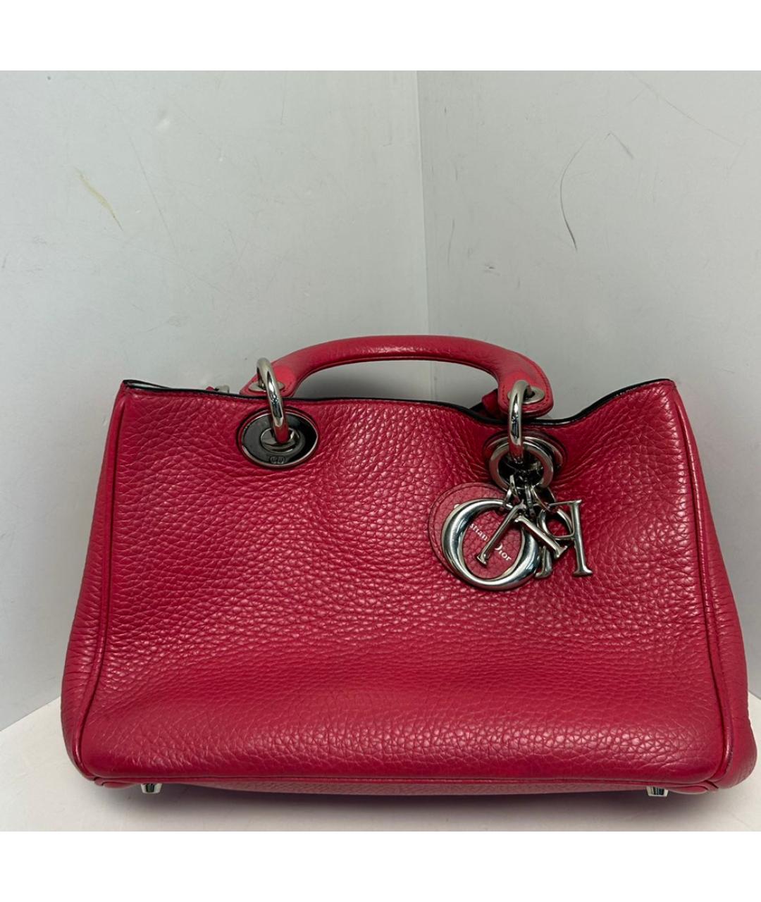 CHRISTIAN DIOR Розовая кожаная сумка через плечо, фото 9