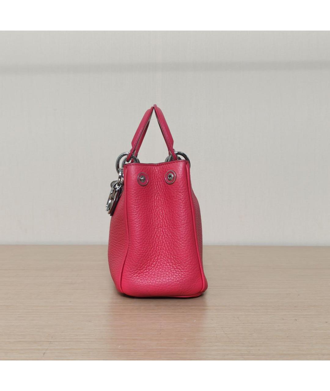 CHRISTIAN DIOR Розовая кожаная сумка через плечо, фото 4