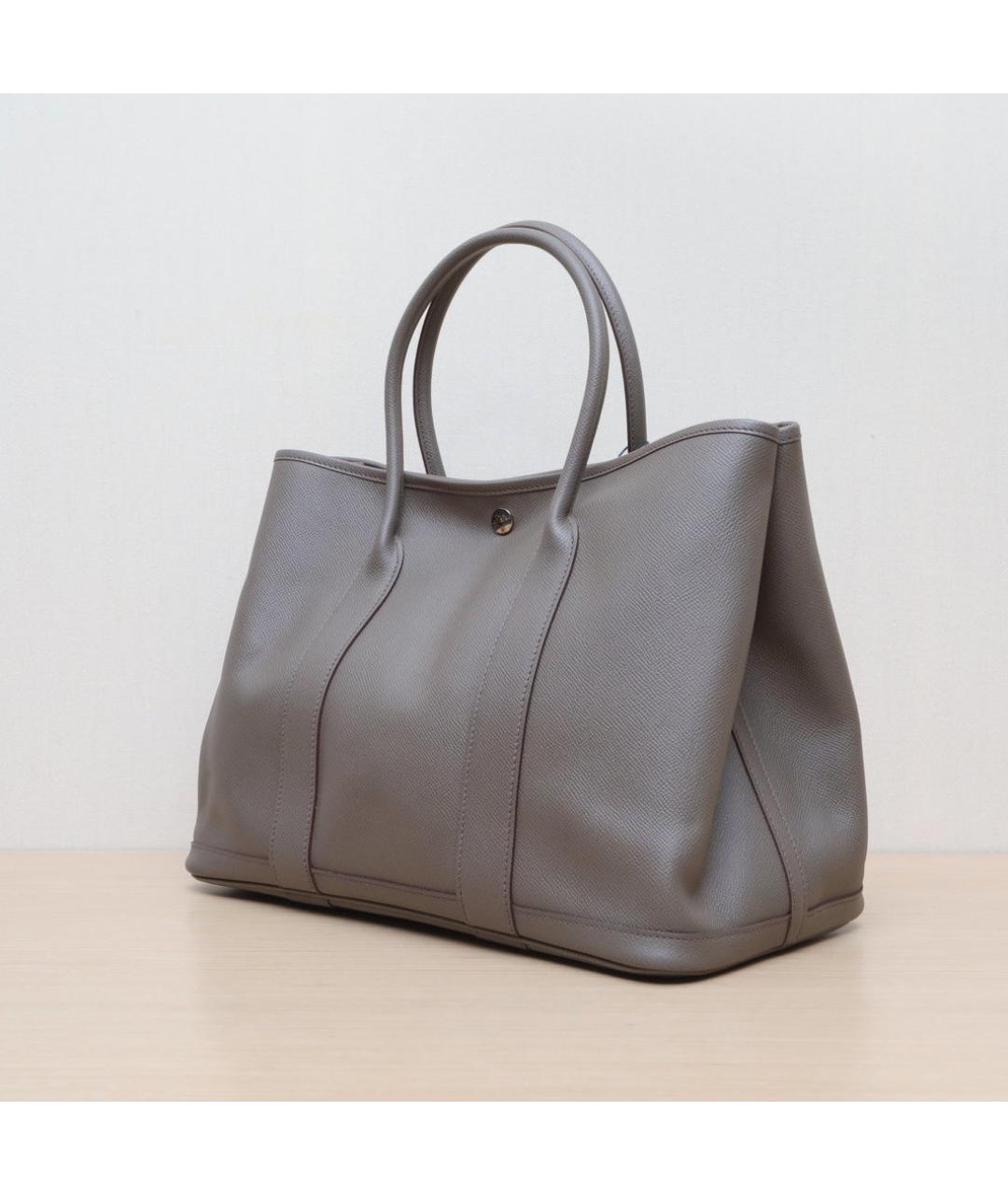 HERMES Серая кожаная сумка через плечо, фото 4