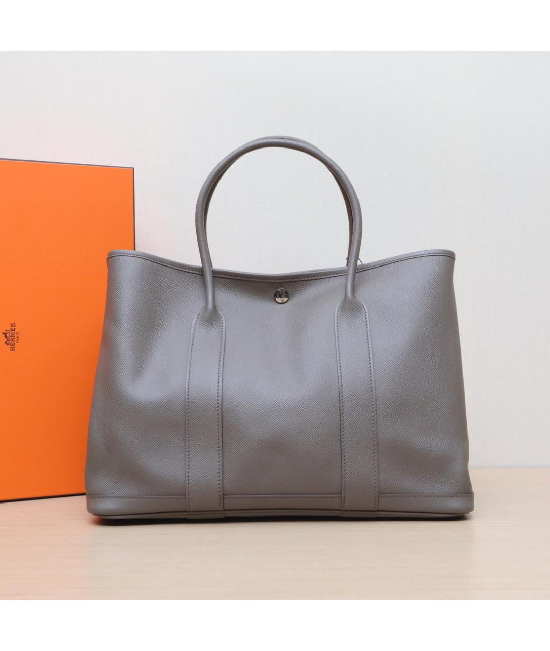 HERMES Серая кожаная сумка через плечо, фото 2