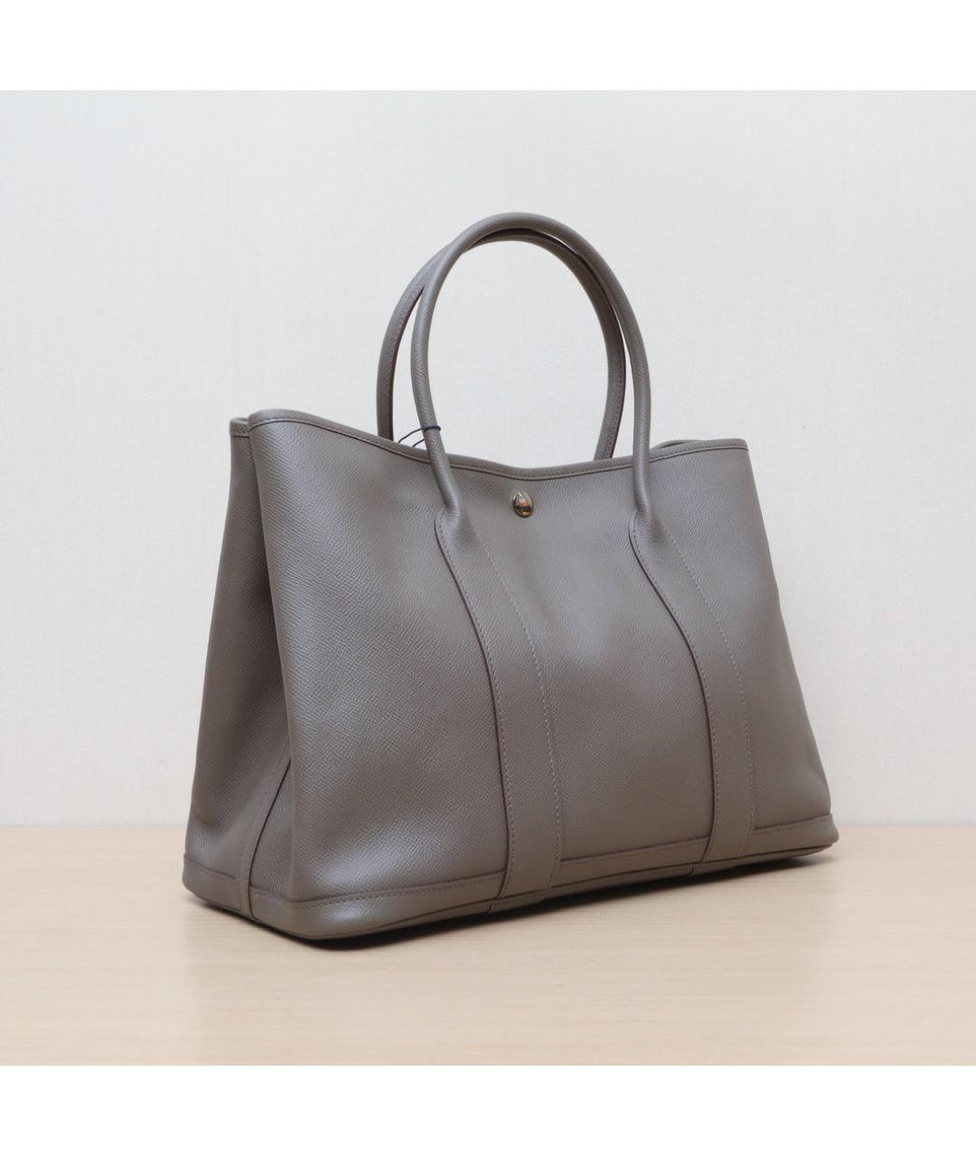 HERMES Серая кожаная сумка через плечо, фото 6