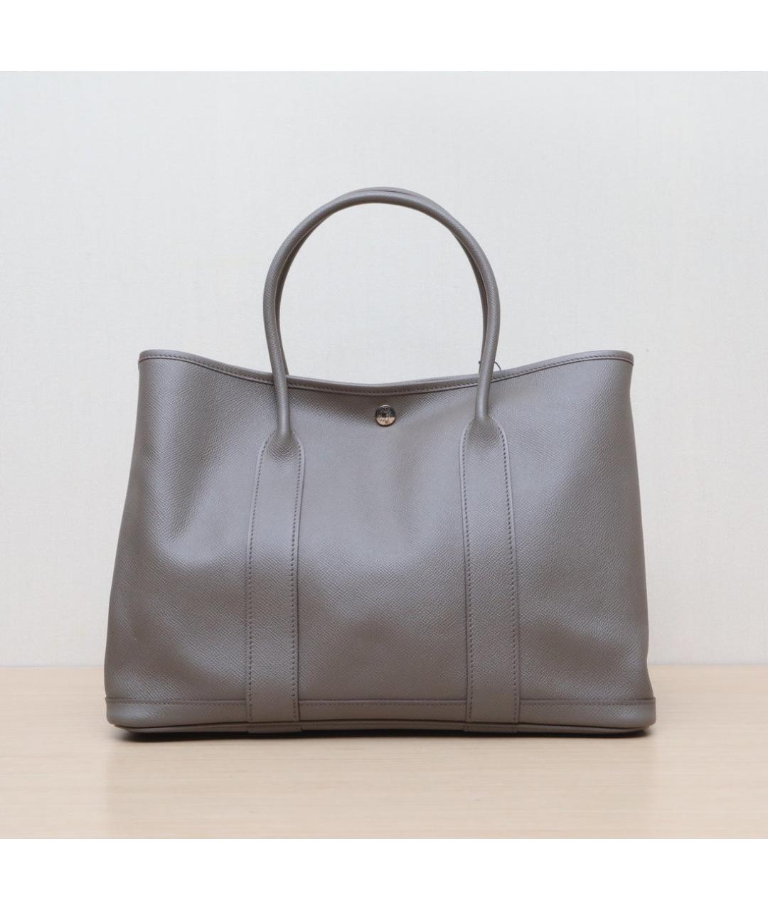 HERMES Серая кожаная сумка через плечо, фото 3