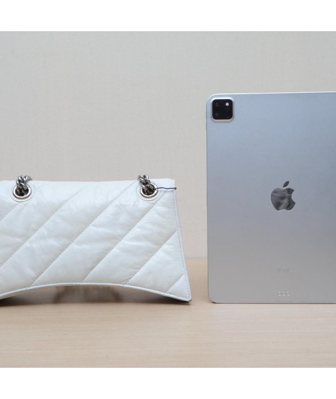 BALENCIAGA Белая кожаная сумка через плечо, фото 7