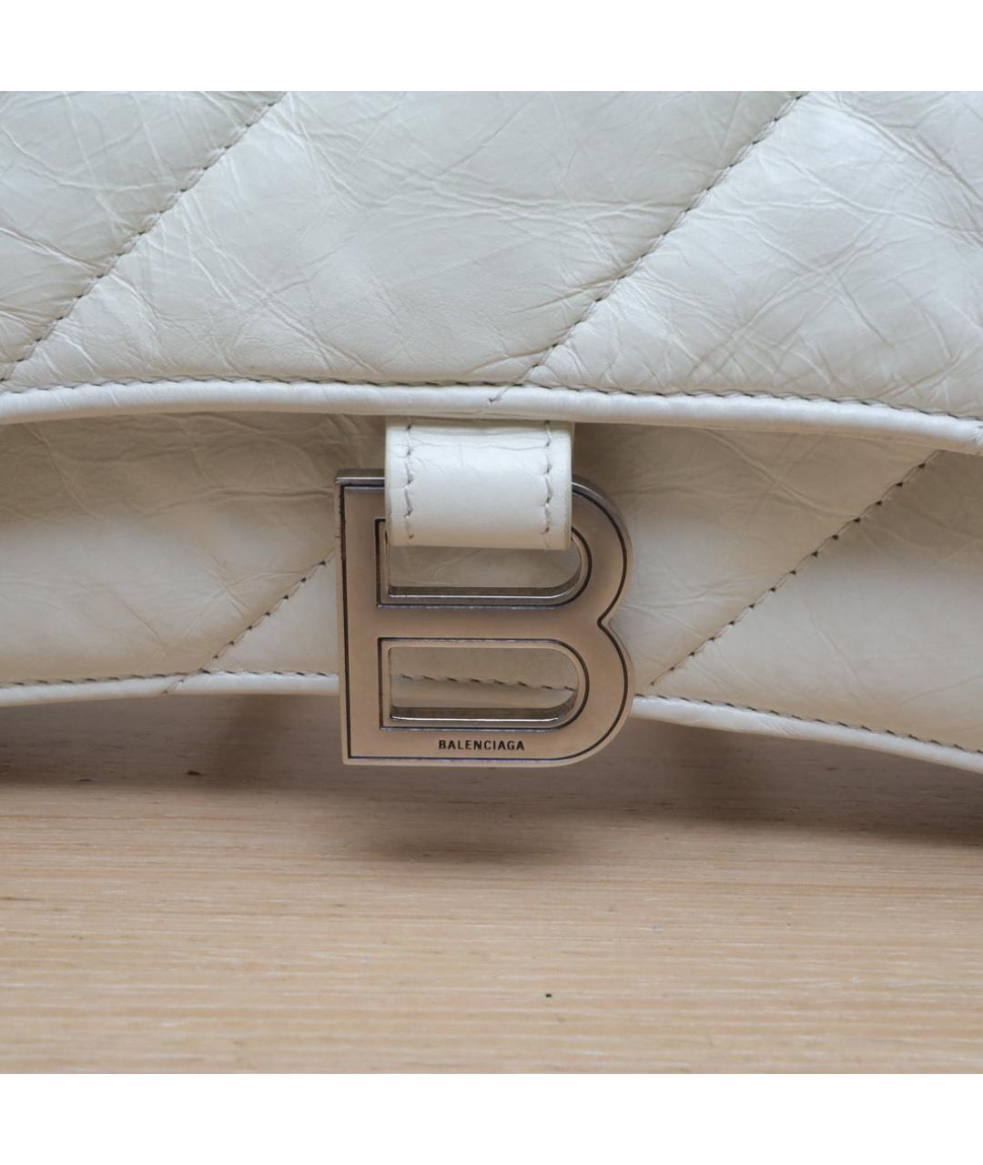 BALENCIAGA Белая кожаная сумка через плечо, фото 8