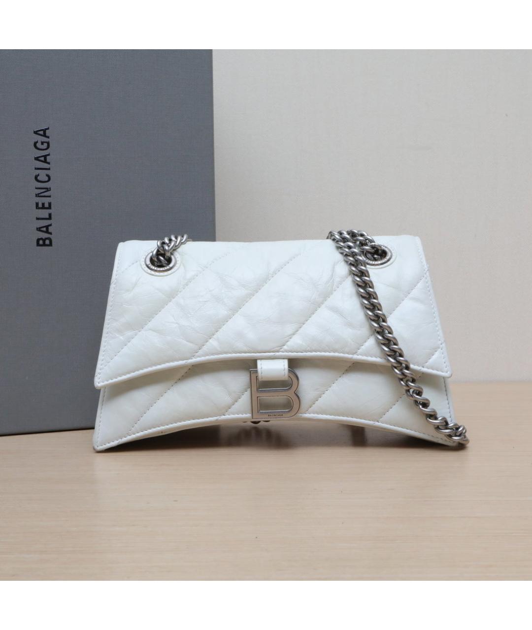 BALENCIAGA Белая кожаная сумка через плечо, фото 2