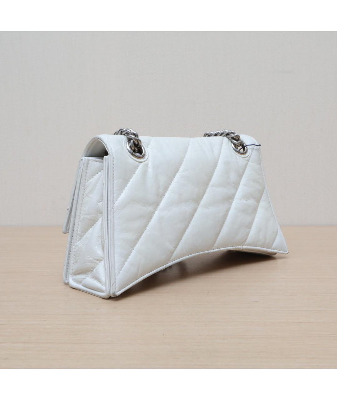 BALENCIAGA Белая кожаная сумка через плечо, фото 6