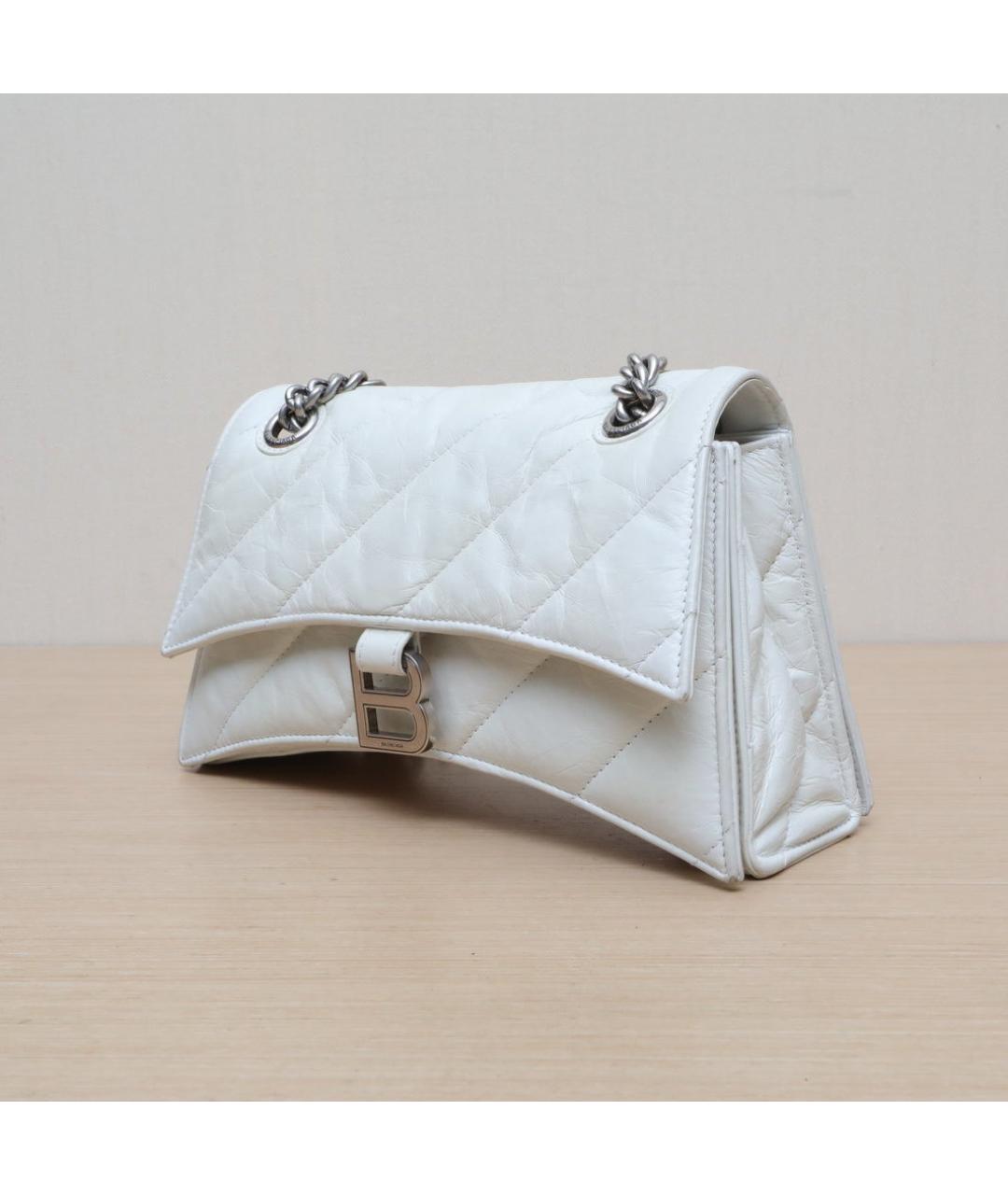 BALENCIAGA Белая кожаная сумка через плечо, фото 4