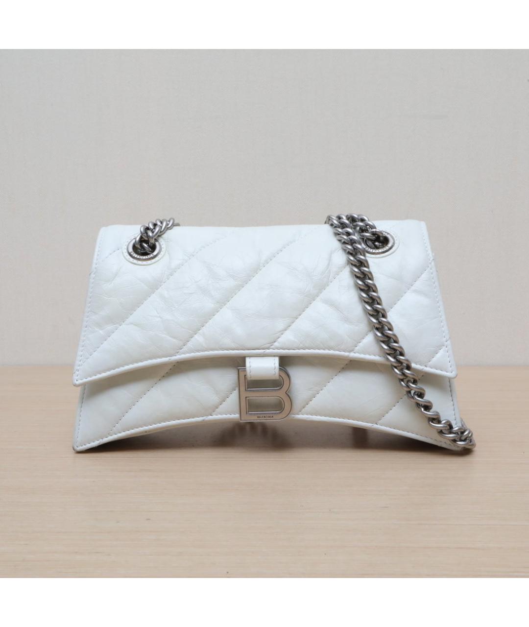 BALENCIAGA Белая кожаная сумка через плечо, фото 3