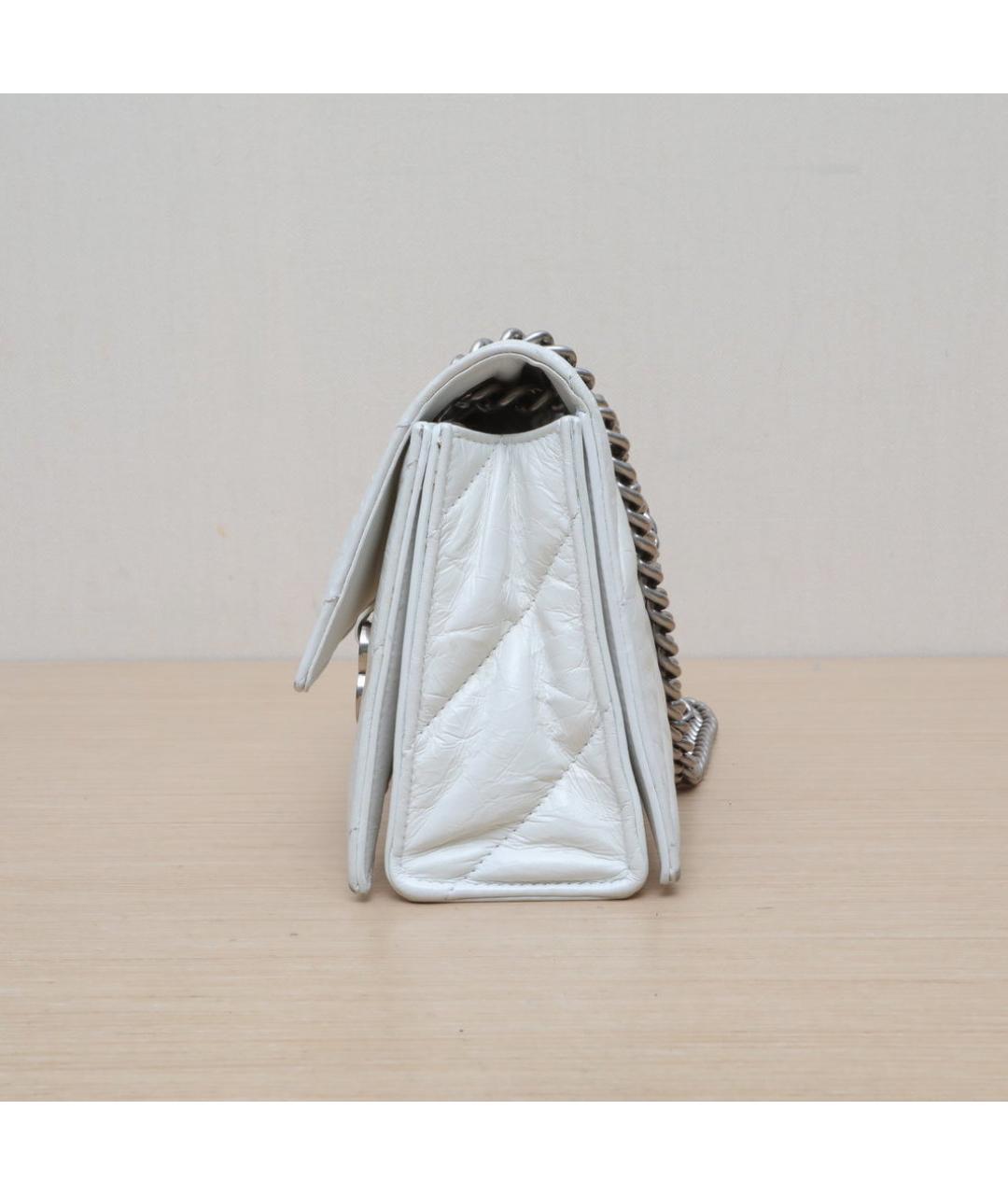 BALENCIAGA Белая кожаная сумка через плечо, фото 5