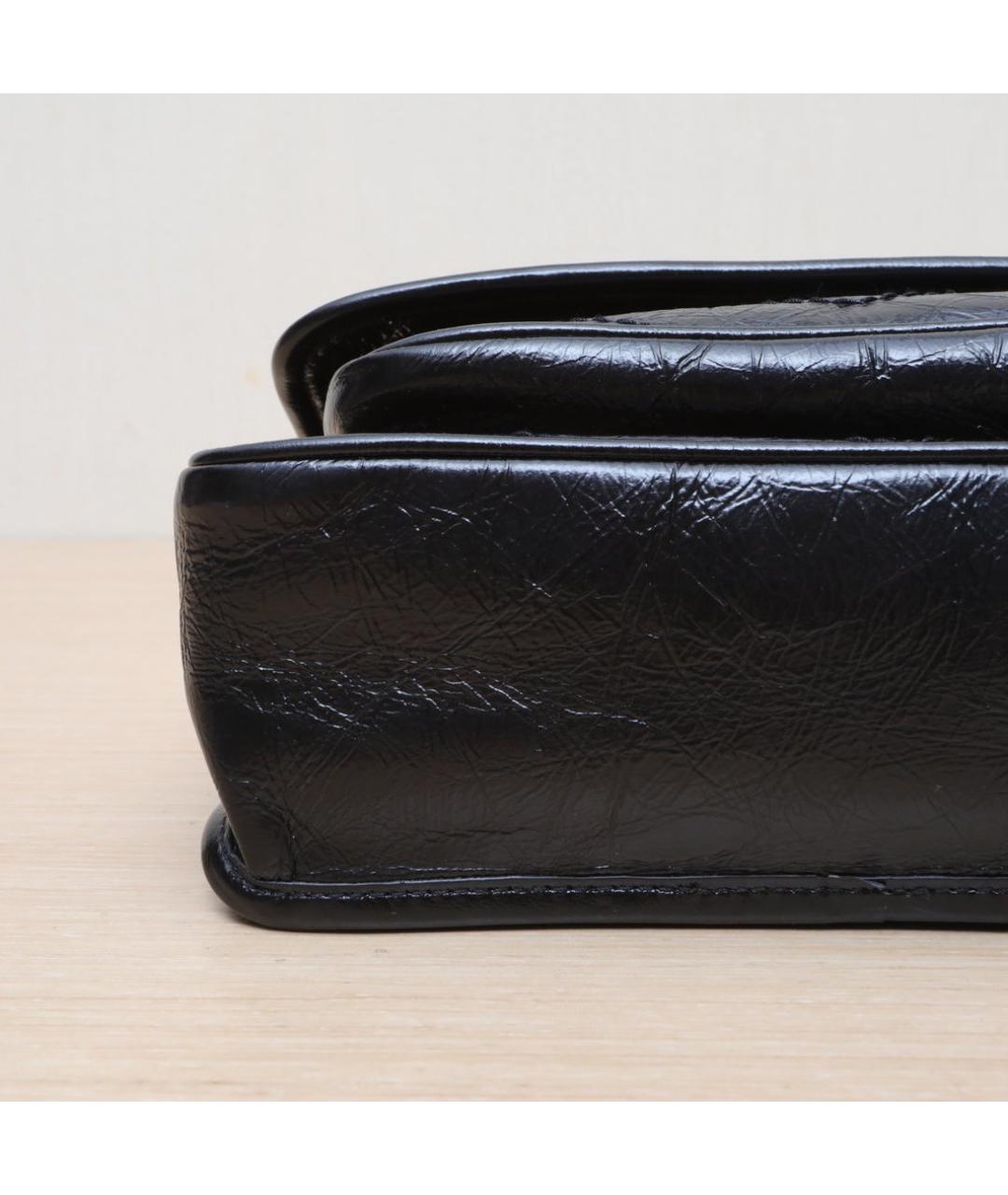 SAINT LAURENT Черная кожаная сумка через плечо, фото 9