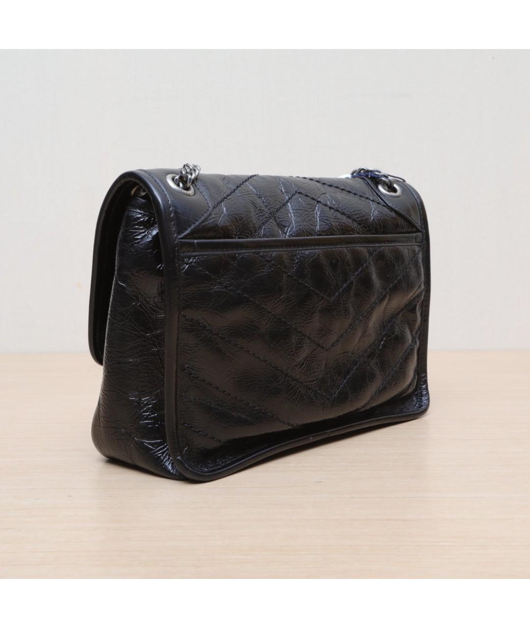SAINT LAURENT Черная кожаная сумка через плечо, фото 6