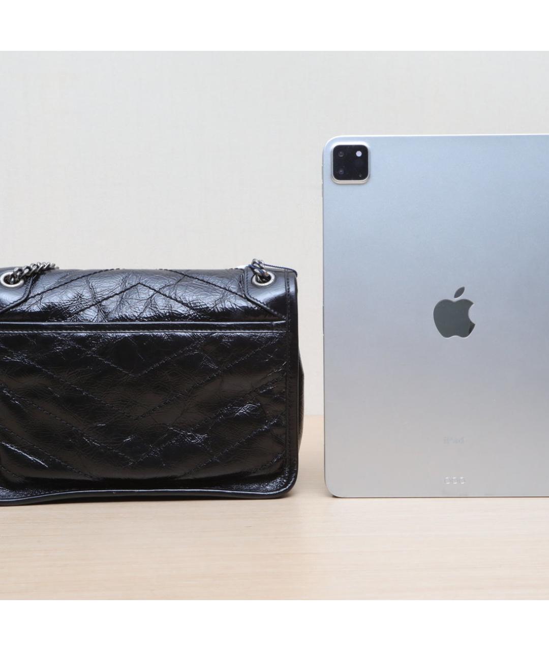 SAINT LAURENT Черная кожаная сумка через плечо, фото 7