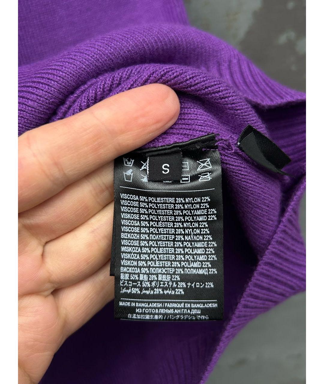 JOHN RICHMOND Фиолетовое вискозное повседневное платье, фото 6