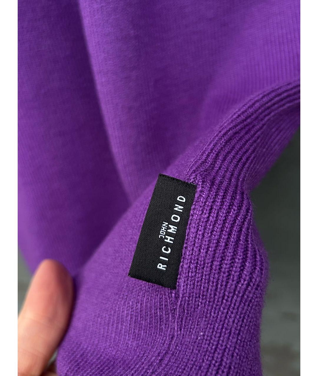 JOHN RICHMOND Фиолетовое вискозное повседневное платье, фото 5