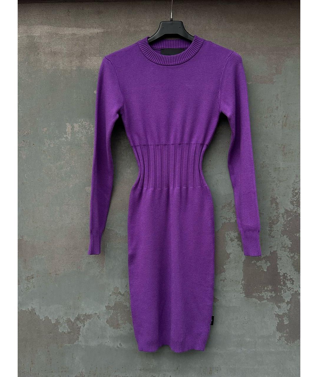 JOHN RICHMOND Фиолетовое вискозное повседневное платье, фото 9