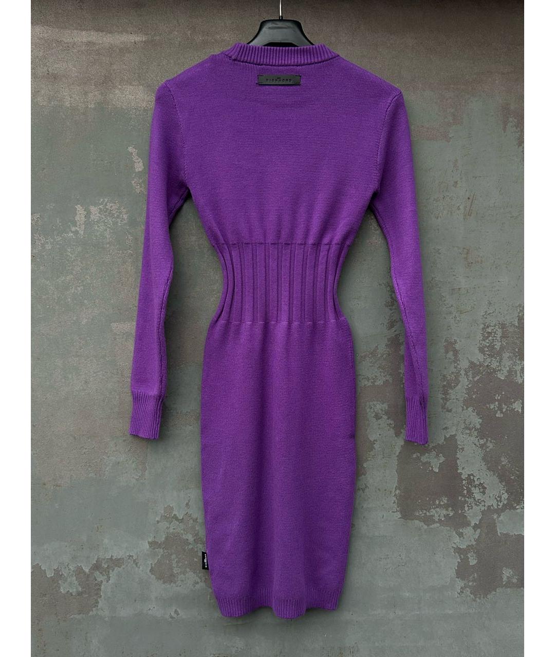 JOHN RICHMOND Фиолетовое вискозное повседневное платье, фото 3