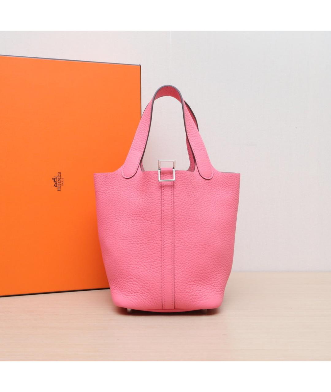 HERMES Розовая кожаная сумка через плечо, фото 2
