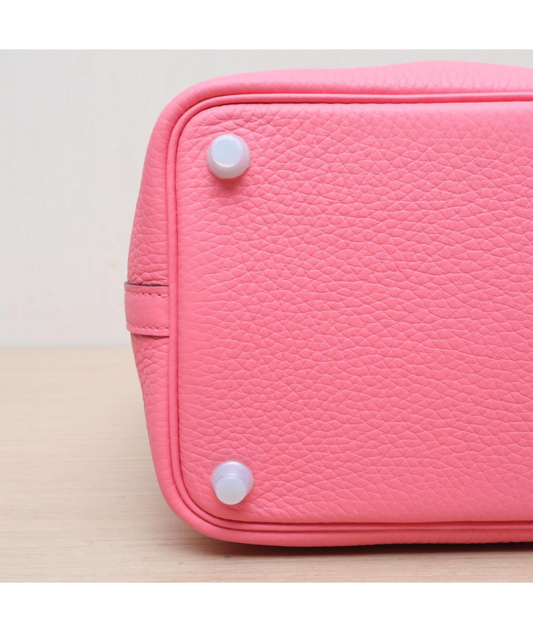 HERMES Розовая кожаная сумка через плечо, фото 9