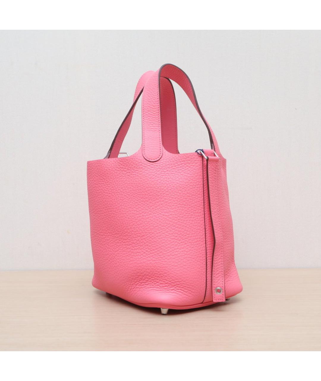 HERMES Розовая кожаная сумка через плечо, фото 6