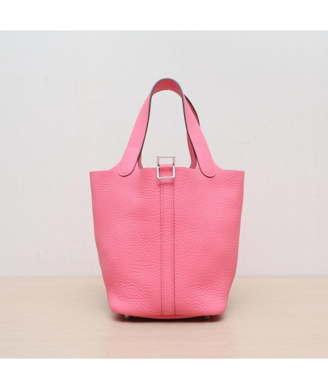 HERMES Розовая кожаная сумка через плечо, фото 3