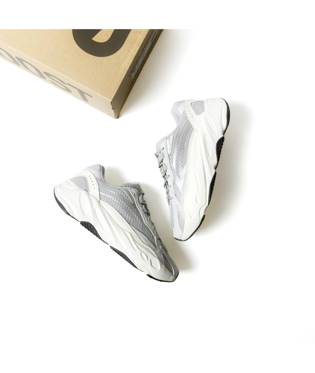 ADIDAS YEEZY Серые текстильные низкие кроссовки / кеды, фото 8