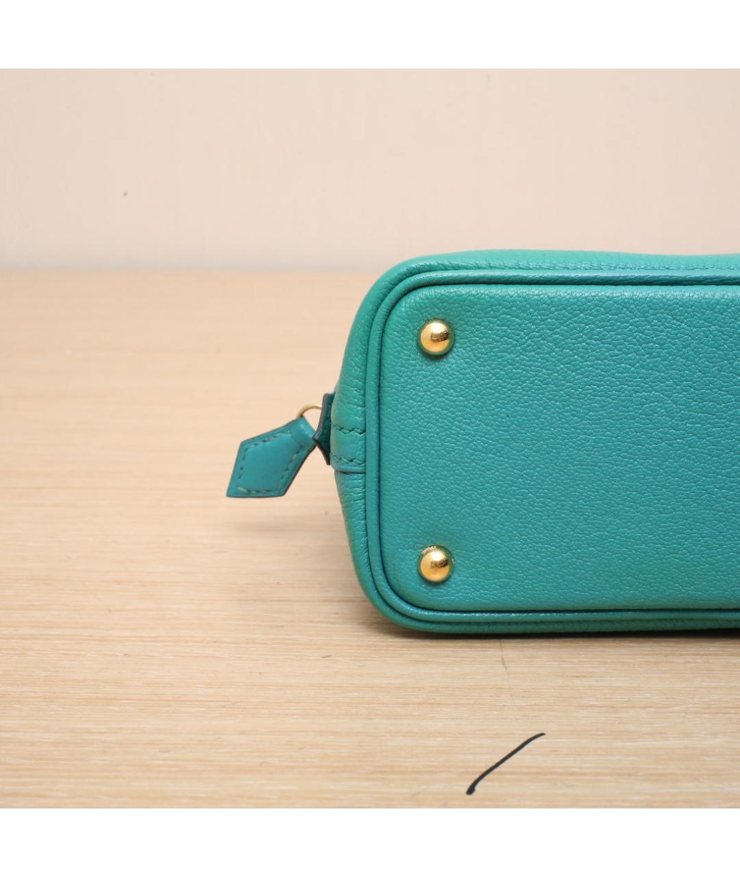 HERMES Бирюзовая кожаная сумка через плечо, фото 9