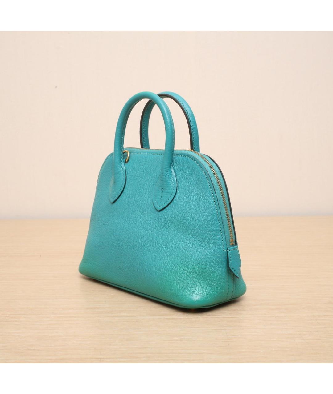 HERMES Бирюзовая кожаная сумка через плечо, фото 4